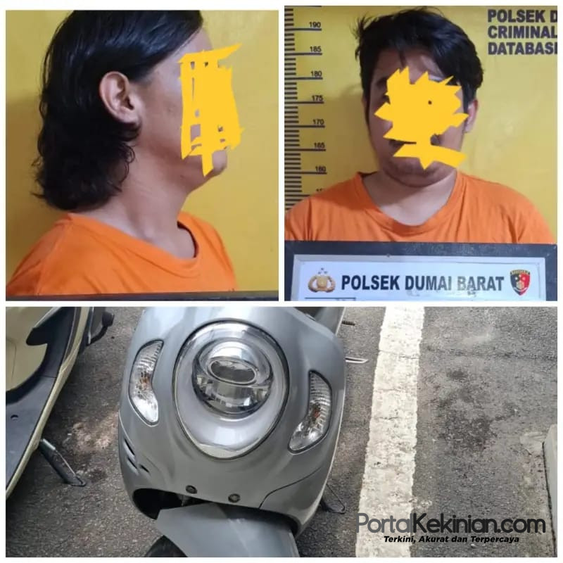 Gadaikan Motor Hasil Kejahatan Rp2 Juta, Dua Pria Diciduk Polsek Dumai Barat